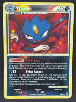 Weavile 25/90 HGSS Undaunted Reverse Holo Pokemon - Image 1