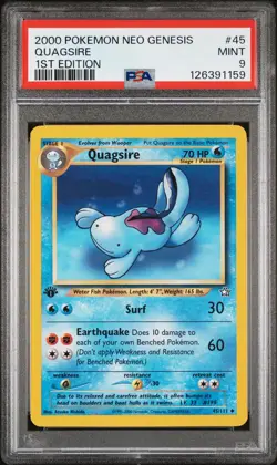 2000 POKEMON NEO GENESIS 1ST ED #45 QUAGSIRE PSA 9 - Image 1