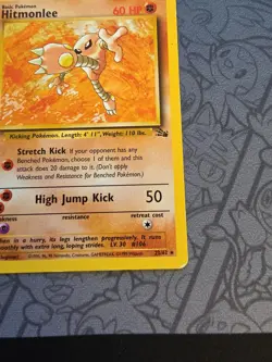 Pokemon: Hitmonlee #22/62 Fossil Rare 1999 WOTC Non-holo - LP - J64 - Image 5