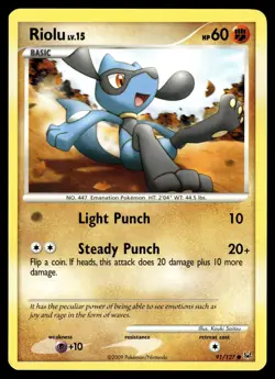 RIOLU - 91/127 Common Platinum Pokemon LP - Image 1