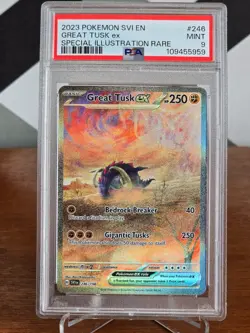 2023 POKEMON TCG - SCARLET & VIOLET BASE #246 GREAT TUSK EX SIR PSA 9 MINT 🔥 - Image 1