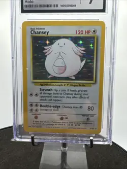 Pokemoh TCG CGC Near Mint 7 Base Set Unlimited Chansey 3/102 Holo Rare NM - Image 3