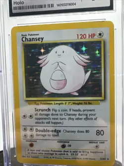 Pokemoh TCG CGC Near Mint 7 Base Set Unlimited Chansey 3/102 Holo Rare NM - Image 4