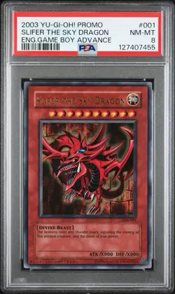 Yu-Gi-Oh! Slifer The Sky Dragon Game Boy Advance Ultra Rare Promo GBI-001 PSA 8 - Image 1