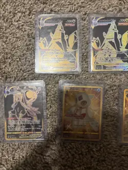 Lot Of 9 Pokemon Gold Full Art Cards - Image 2