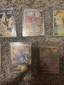 Lot Of 9 Pokemon Gold Full Art Cards - Image 3