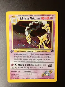 Pokemon Sabrina's Alakazam 1st Edition Gym Challenge - LP - Image 1