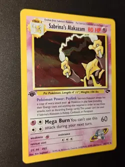 Pokemon Sabrina's Alakazam 1st Edition Gym Challenge - LP - Image 2