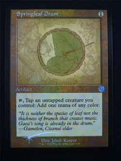 Springleaf Drum Retro Schematic Foil - Mtg Card #S7 - Image 1