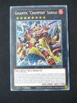 Gigantic Champion Sargas PHHY Secret Rare - 1st ed Yugioh Card #1UV - Image 1