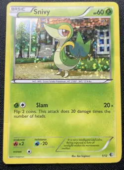 Pokemon Snivy Promo Card 1/12 Holo McDonald's Exclusive MP / DMG - Image 1