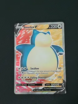 Snorlax v Full Art Holo Ultra Rare Card 197/202 Sword & Shield Base Set - Image 1