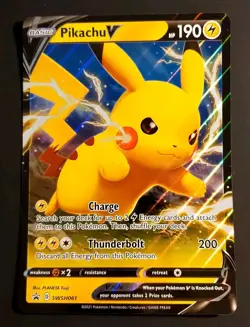 Pokemon TCG # SWSH061 PIKACHU V Promo Shining Fates Jumbo Oversized Card NM/MT - Image 1