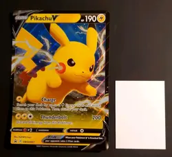 Pokemon TCG # SWSH061 PIKACHU V Promo Shining Fates Jumbo Oversized Card NM/MT - Image 3