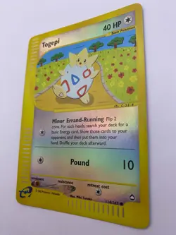Pokemon Card - Reverse-Holo Togepi 114/147 Aquapolis *MP* e-Card Common - Image 5