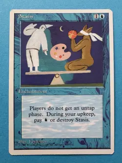 Magic The Gathering Single stasis 4th Edition Blue LP - Image 1