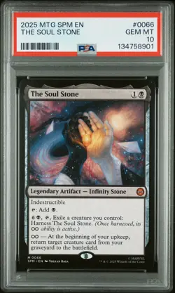 2025 MTG MARVEL'S SPIDER-MAN #0066 THE SOUL STONE PSA 10 - Image 1