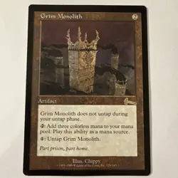 MTG: ** Grim Monolith - Urza's Legacy - LP ** MTG Magic Reserved List 1999 - Image 1