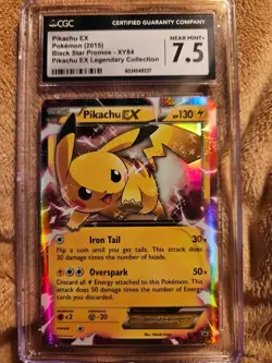 Pokemon Pikachu EX (2015) #XY84 Legendary Collection GRADED CGC Near Mint 7.5 - Image 1