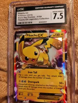Pokemon Pikachu EX (2015) #XY84 Legendary Collection GRADED CGC Near Mint 7.5 - Image 3