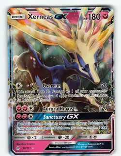 XERNEAS GX 90/131 HOLO RARE GX FORBIDDEN LIGHT POKEMON LP - Image 2