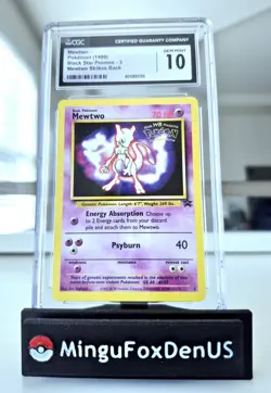 1999 Pokemon Mewtwo Black Star Promo #3 WB Movie Stamped WOTC CGC 10 Gem Mint - Image 1