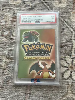 2004 Topps Pokemon Checklist Advanced Challenge PSA 7 - Image 1