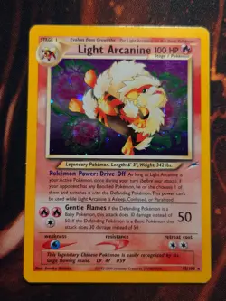 1x LP Light Arcanine 12/105, Neo Destiny Unlimited Holo Rare, Pokemon TCG - Image 1