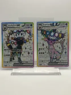 Pokemon TCG Umbreon EX 176 & Espeon EX 175 Black Star Promos Full Art NM Holo - Image 1