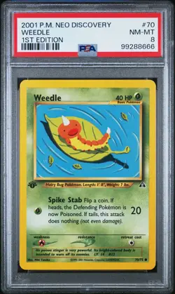 2001 Pokemon Neo Discovery - Weedle - 1st Edition - #70/75 - PSA NM-MT 8 - Image 1