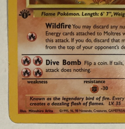 LP+ 1999 Pokemon Moltres Holo Rare 1st Edition Fossil 12/62 - Image 5