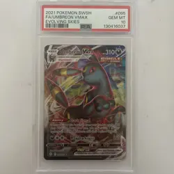 2021 POKEMON SWORD & SHIELD EVOLVING SKIES #095 FULL ART/UMBREON VMAX PSA 10 - Image 1