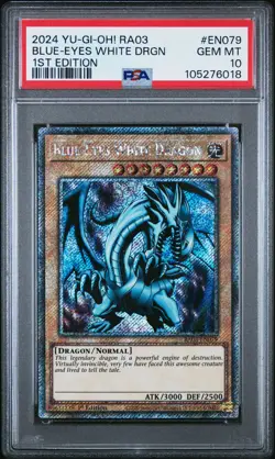 2024 YU-GI-OH! RA03-QUARTER CENTURY BONANZA 1ST ED BLUE-EYES WHITE DRAGON PSA 10 - Image 1