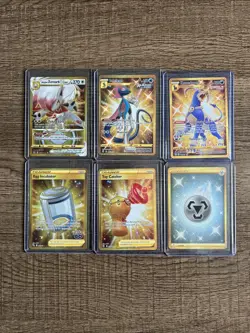 6x Pokemon TCG Gold Card Lot - Evolving Skies, Pokemon Go, Lost Origin Etc - Image 1