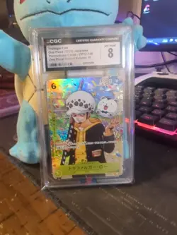 2025 ONE PIECE JPN PROMO CARDS ONE PIECE SCHOOL VOLUME 10 TRAFALGAR LAW CGC 8 - Image 2
