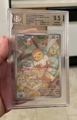 Eevee Prismatic Evolutions Scarlet & Violet Promo Card Holo 173 Beckett 9.5 - Image 1