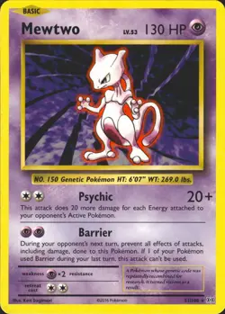 Mewtwo 51/108 Rare XY - Evolutions Near Mint Pokemon Card - Image 1