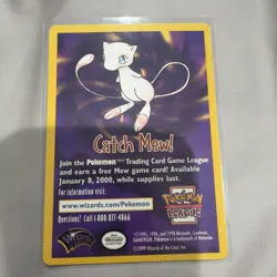 Pokemon Card Catch Mew! Wizards of the Coast Pokemon Movie 1999 NM Round Corner - Image 1