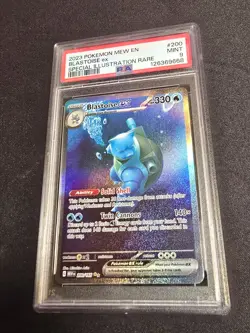 Pokemon TCG Blastoise EX Scarlet & Violet 151 Card 200/165 PSA 9 Mint - Image 1