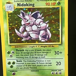 Nidoking 11/102 Holo Rare, Base Set Edition Pokemon Card 1999 WOTC MP - Image 2