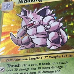 Nidoking 11/102 Holo Rare, Base Set Edition Pokemon Card 1999 WOTC MP - Image 3