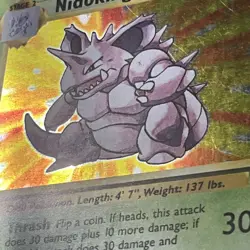 Nidoking 11/102 Holo Rare, Base Set Edition Pokemon Card 1999 WOTC MP - Image 4