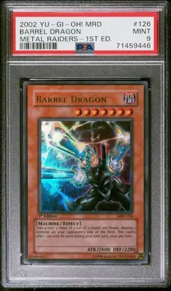 Yu-Gi-Oh! Barrel Dragon 1st Edition MRD-126 PSA 9 Mint Card Metal Raiders - Image 1