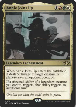 MTG Annie Joins Up Normal NM Outlaws of Thunder Junction Magic 191 - Image 1