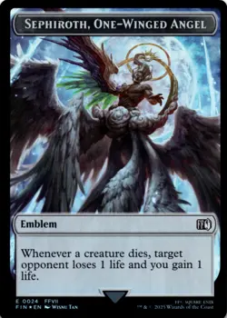 MTG Emblem - Sephiroth, One-Winged Angel // Robot Warrior Token Foil - Image 1