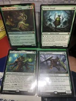 MTG Green Holo Lot Hermit Druid, Shigeki, Saryth Viper’s Fang - Image 1