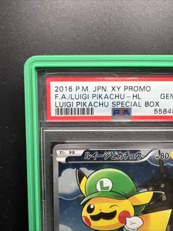 2016 POKEMON JPN XY PROMO #296 FULL ART/LUIGI PIKACHU PSA 10 - Image 2