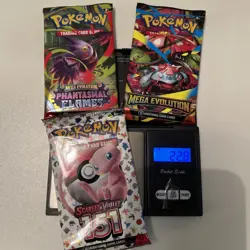 Pokemon 151 Heavy Sealed Booster Pack 22.8g + Mega Evolution + Phantasmal Flames - Image 2