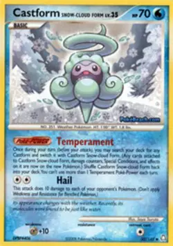 1x Castform Snow-Cloud Form - 50/146 - Uncommon Lightly Played Pokemon Diamond & - Image 1