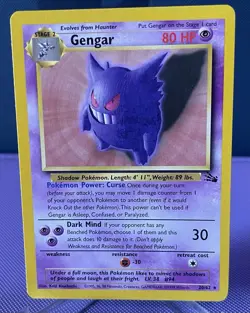 Gengar 20/62 Fossil Regular Pokemon TCG HP - Image 1